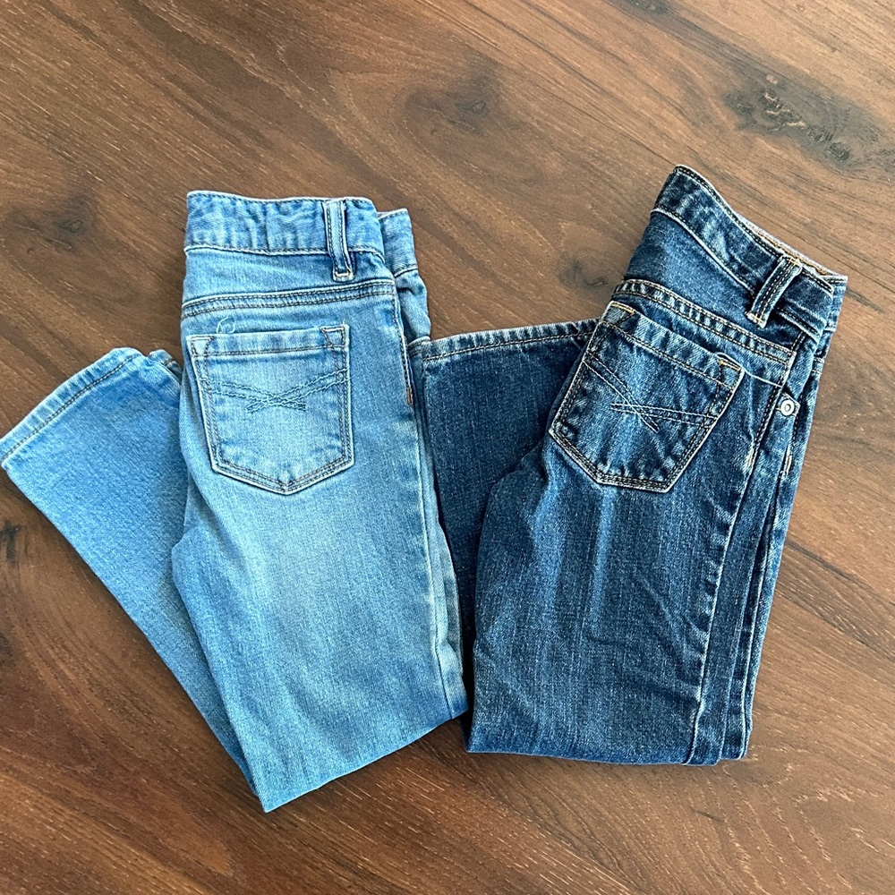 GAP Women's Light and Dark Blue Straight Leg Jeans